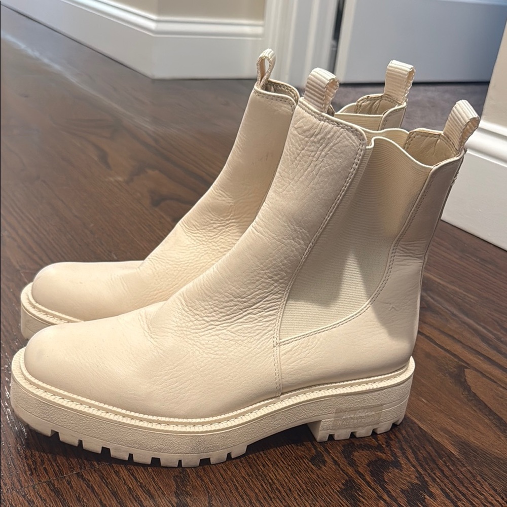 Sam Edelman Cream Ankle Boots